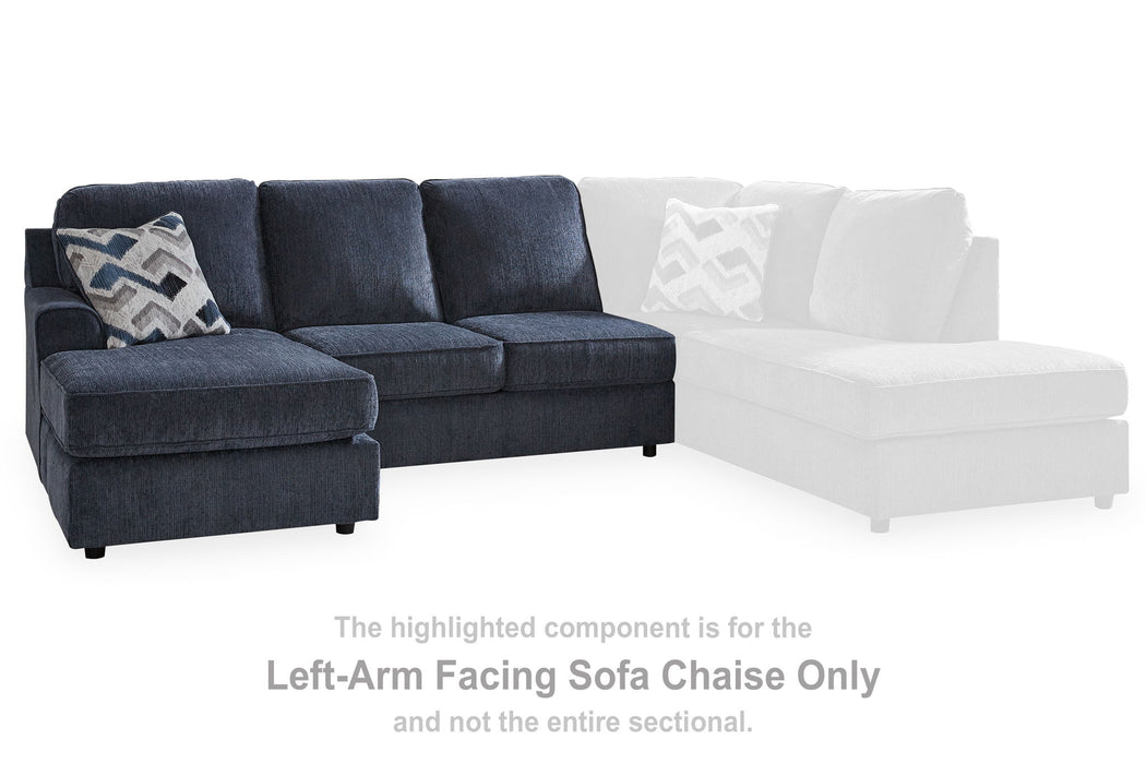 Albar Place - Laf Sofa Chaise - Cobalt - Simple Home Plus