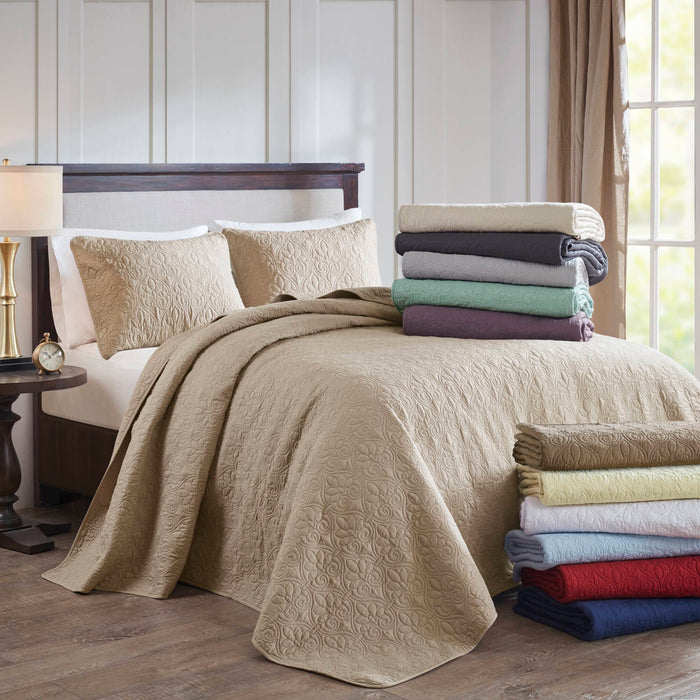 Quebec - King Reversible Bedspread Set - Gray - Simple Home Plus