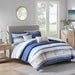 Marina - King 8 Piece Printed Comforter And Coverlet Set Collection - Blue - Simple Home Plus