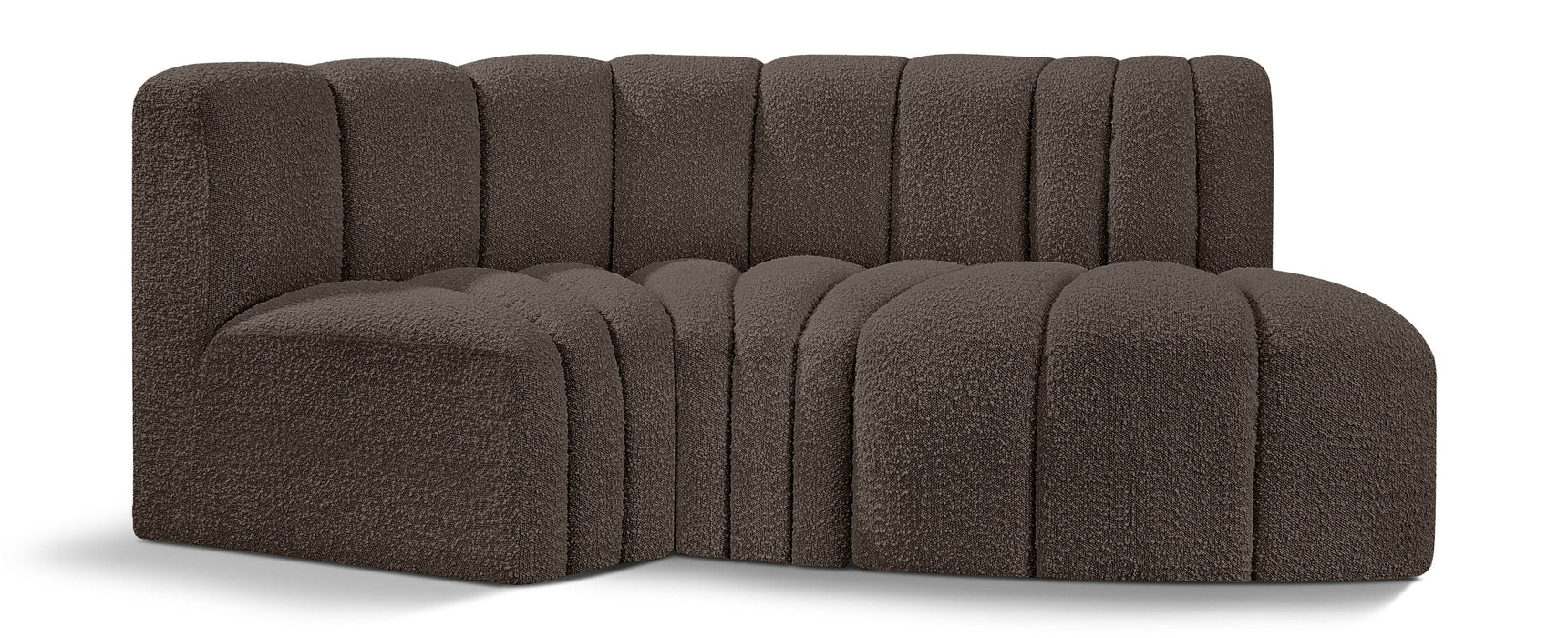 Arc - Boucle Fabric 3 Piece Modular L-Shaped Sofa - Simple Home Plus