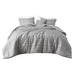 Oliver - Cationic Dyed Clip Jacquard Twin Comforter Set With Throw Pillow - Gray - Simple Home Plus