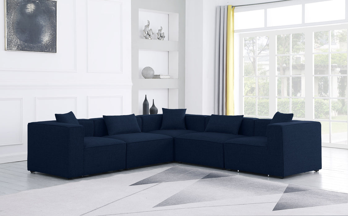 Cube - Linen 5 Piece Modular Corner Sectional - Simple Home Plus