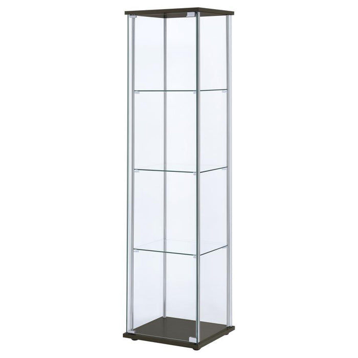 Bellatrix - 4-Shelf Clear Glass Curio Cabinet - Simple Home Plus