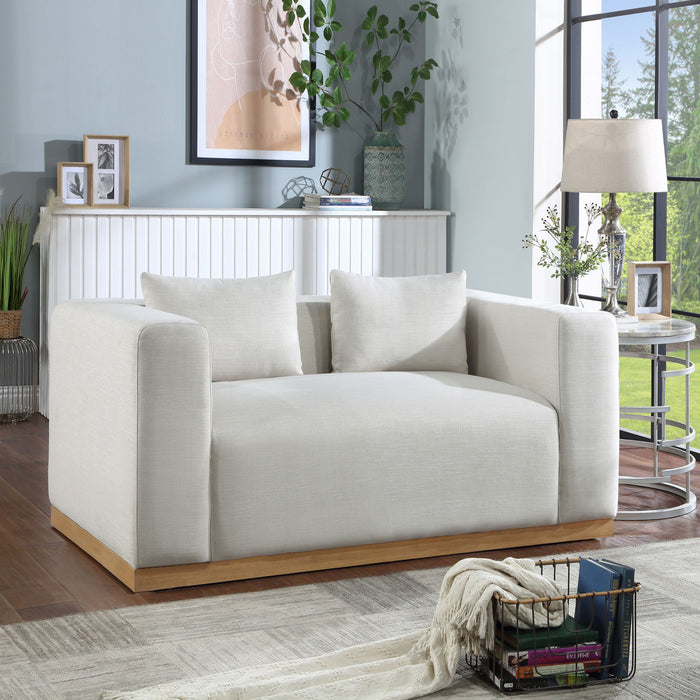 Alfie - Linen Textured Fabic Loveseat - Simple Home Plus