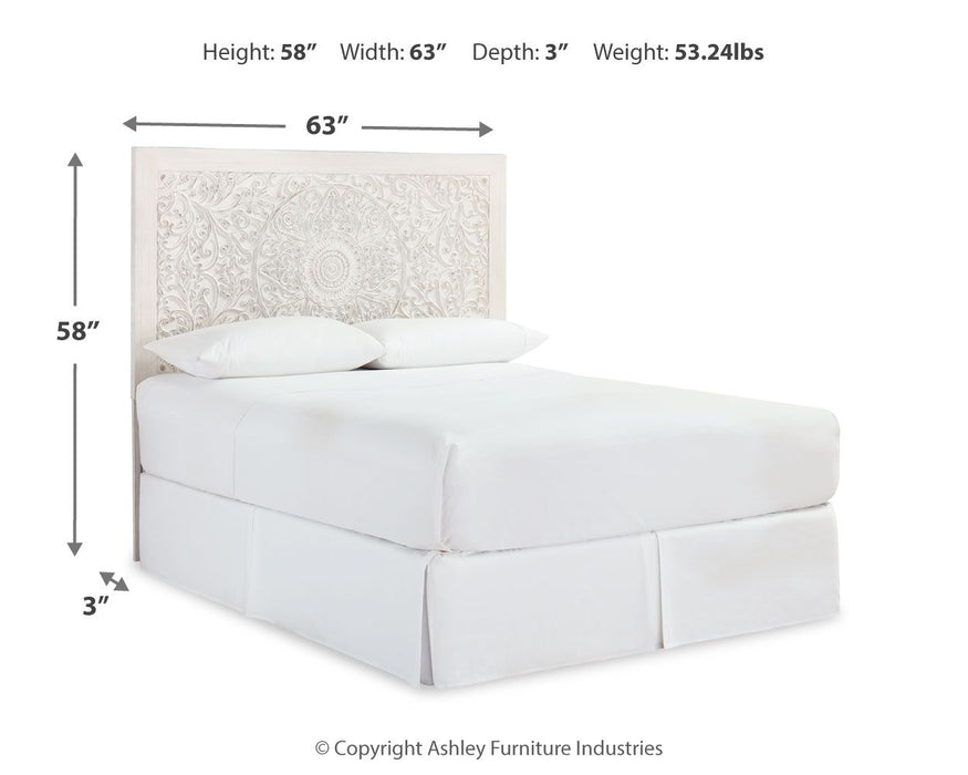 Paxberry - Queen Panel Headboard - Whitewash - Simple Home Plus