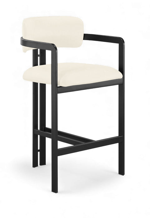 Aurum - Vegan Leather Upholstered Counter Stool With Graphite Black Base - Simple Home Plus