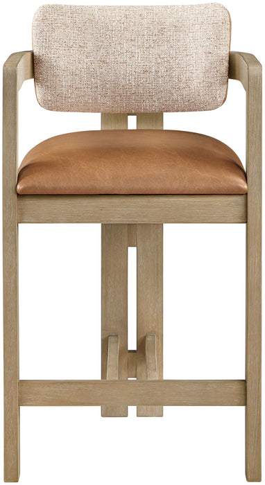 Ravina - Upholstered Counter Stool With Stained Natural Base - Simple Home Plus