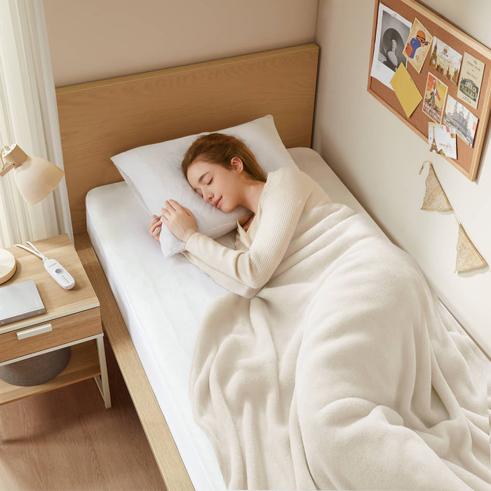 Nonwoven - Twin Long Heated Mattress Pad - White - Simple Home Plus