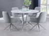 Abby - 5 Piece Round Dining Table Set - White High Gloss - Simple Home Plus