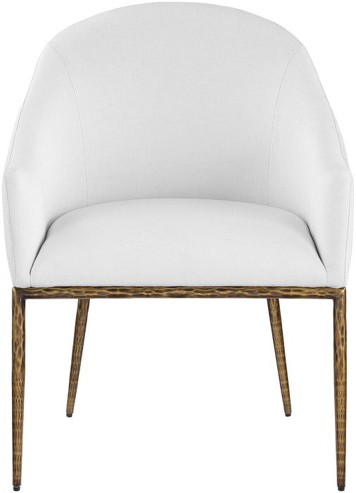 Ferro - Upholstered Dining Arm Chair With Brushed Gold Legs - Simple Home Plus