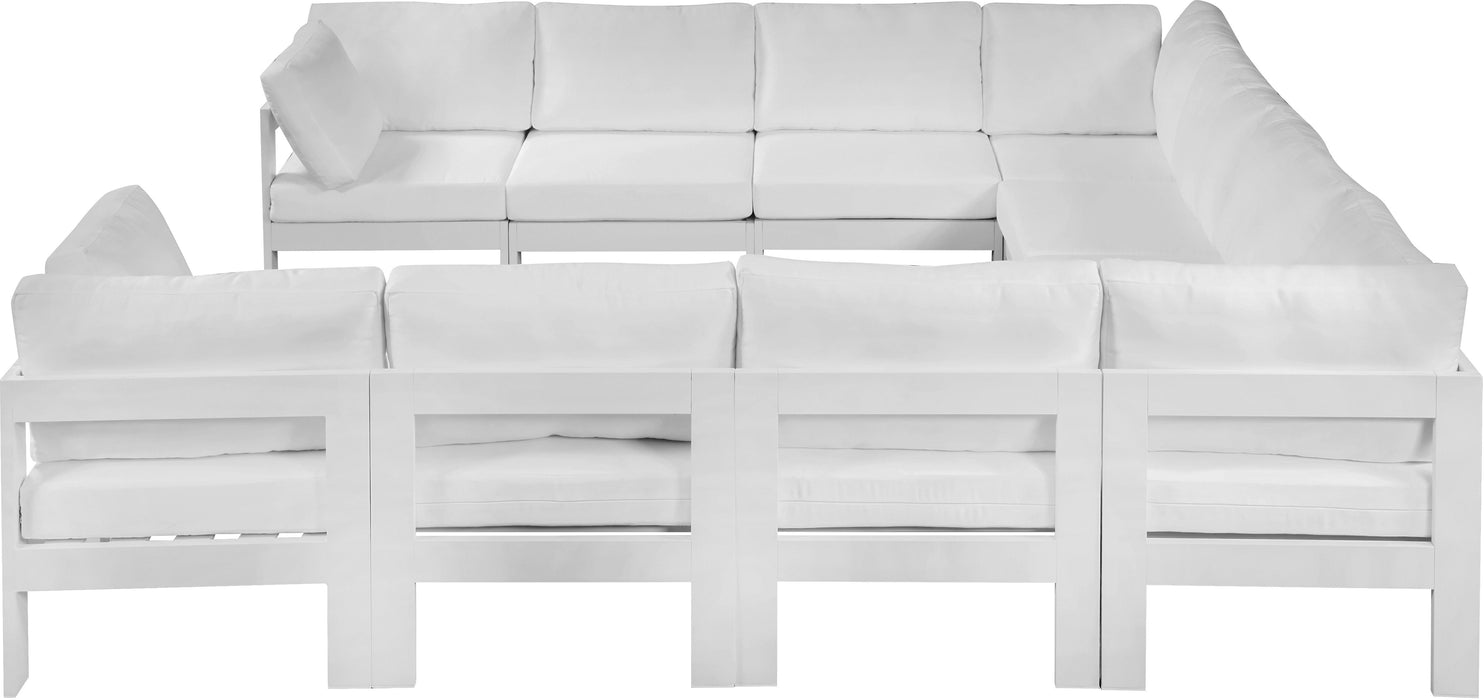Nizuc - Outdoor Patio 10 Piece Modular Sectional With White Frame - Simple Home Plus