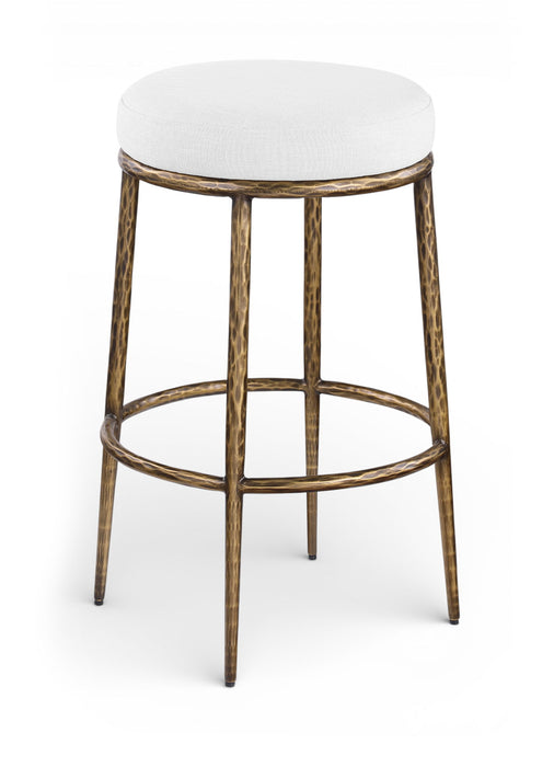 Ferro - Performance Fabric Upholstered Backless Bar Stool - Antique Brass - Simple Home Plus
