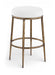 Ferro - Performance Fabric Upholstered Backless Bar Stool - Antique Brass - Simple Home Plus