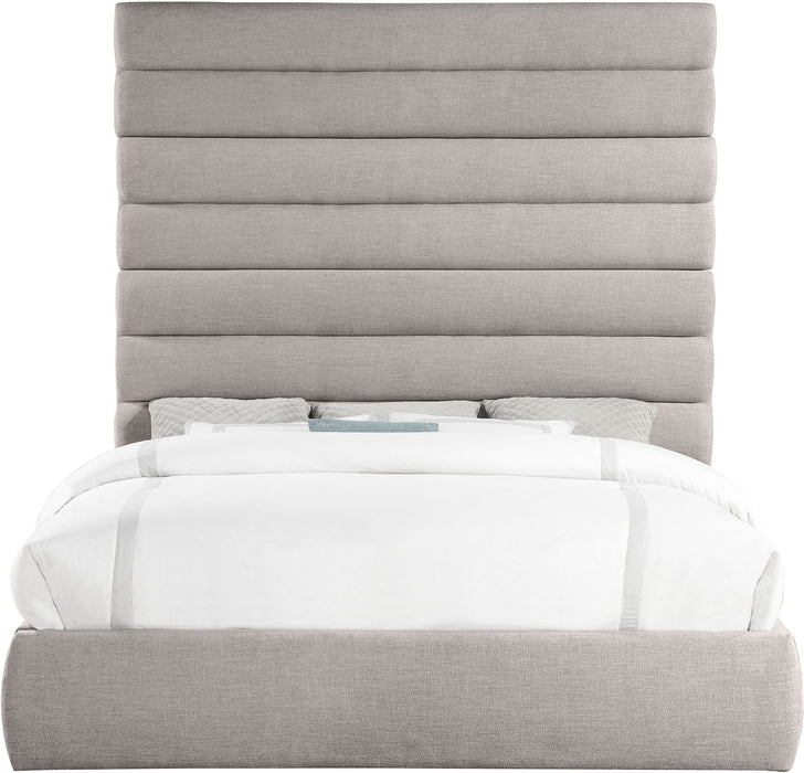 Adam - Linen Fabric Bed With 89" Headboard - Simple Home Plus