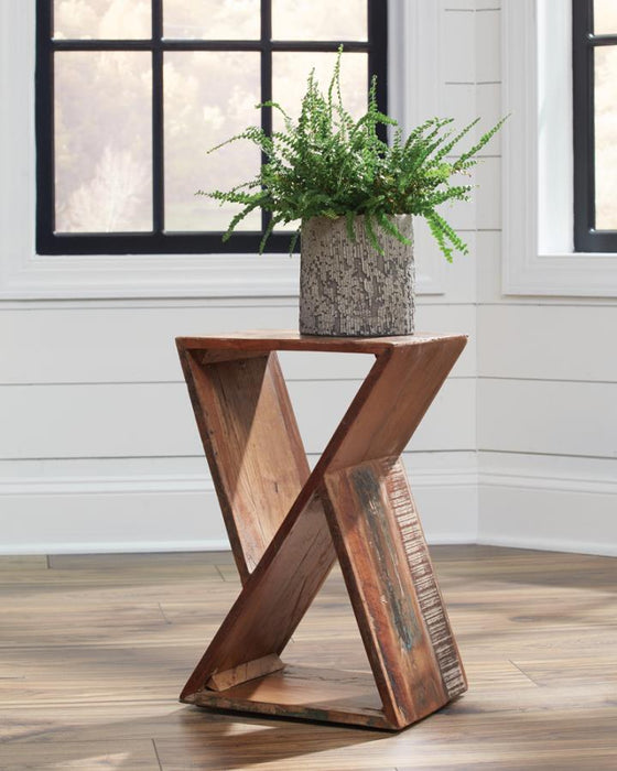 Lily - Solid Reclaimed Wood Accent Side Table - Natural - Simple Home Plus
