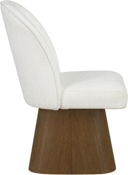 Marlowe - Linen Textured Fabric Upholstered Swivel Dining Side Chair - Stained Brown - Simple Home Plus