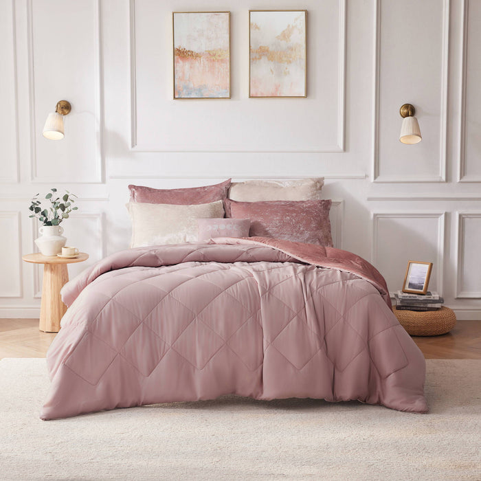 Felicia - King Duvet Cover Set - Blush - Simple Home Plus