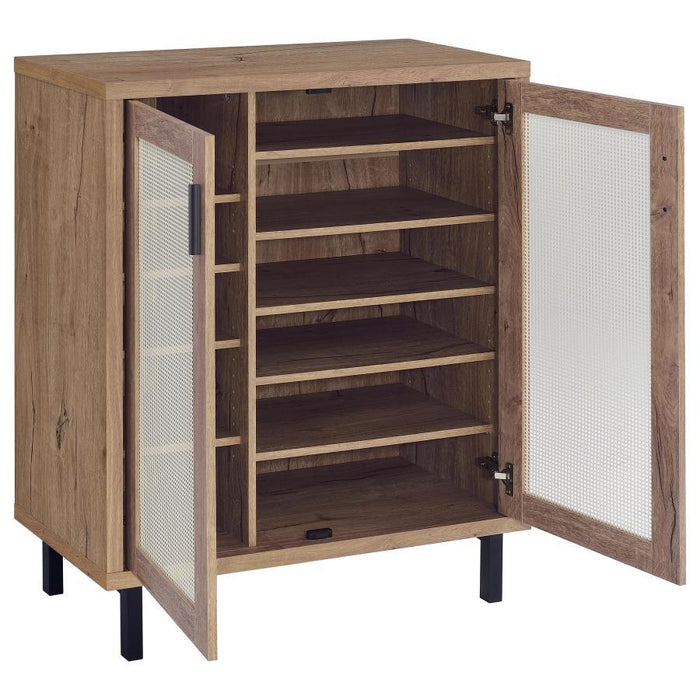 Teller - 2-Door Shoe Storage Cabinet - Natural Oak - Simple Home Plus