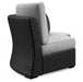 Beachcroft - Curved Corner Chair With Cushion - Black / Light Gray - Simple Home Plus