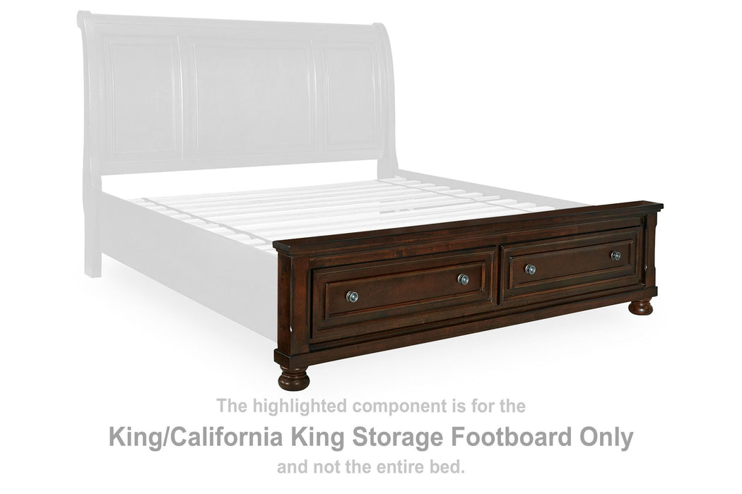 Porter - King/California King Storage Footboard - Rustic Brown - Simple Home Plus