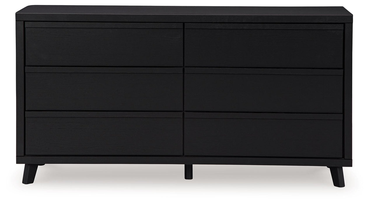 Danziar - Black - Six Drawer Dresser - Simple Home Plus