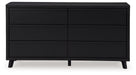 Danziar - Black - Six Drawer Dresser - Simple Home Plus