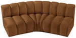 Arc - Velvet 3 Piece Modular Corner Sofa - Saddle - Simple Home Plus