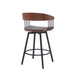 Athena - Swivel Walnut Metal Stool - Simple Home Plus