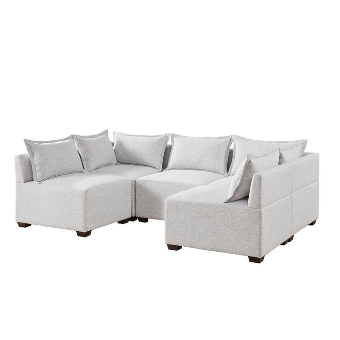 Molly - Modular Armless Chair - Silver Gray - Simple Home Plus
