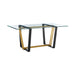 Kai Anastasia - Rectangular Glass Dining Table Set - Gold Brushed Base - Simple Home Plus