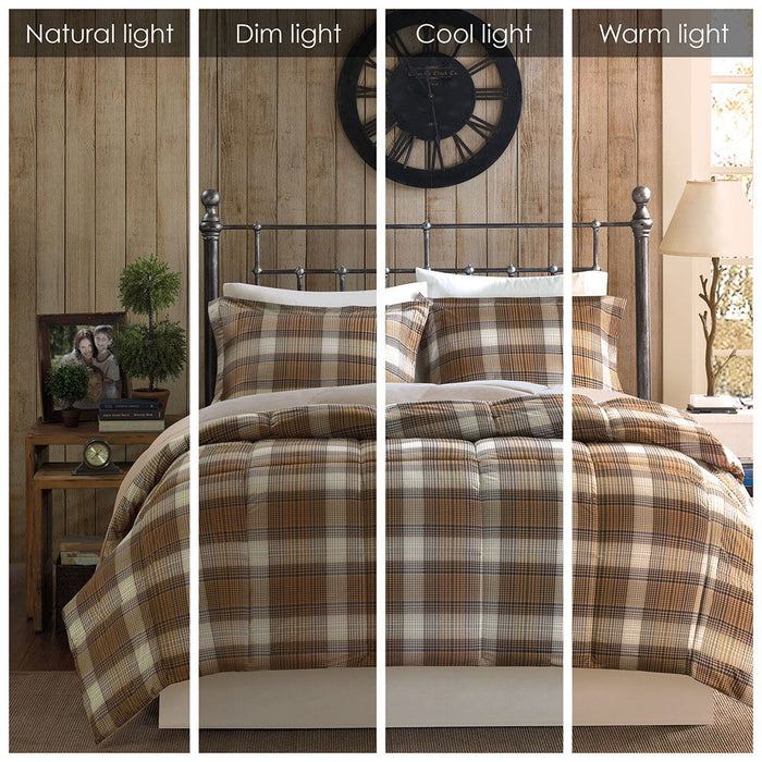 Lumberjack - Twin Classic Quilting Reverse Down Alternative Comforter Set - Multi - Simple Home Plus