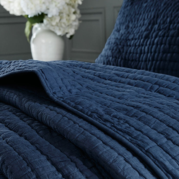Serene - Hand Quilted Coverlet Set - Blue - Simple Home Plus
