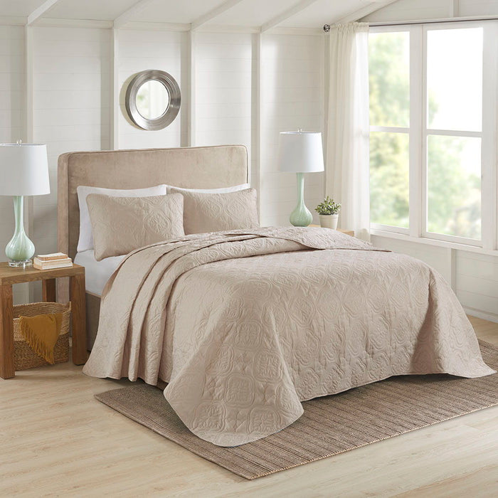 Oakley - King 3 Piece Reversible Bedspread Set - Neutral - Simple Home Plus