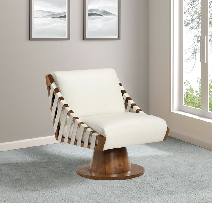 Millwin - Swivel Accent Chair With Brown Base - Simple Home Plus