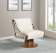 Millwin - Swivel Accent Chair With Brown Base - Simple Home Plus
