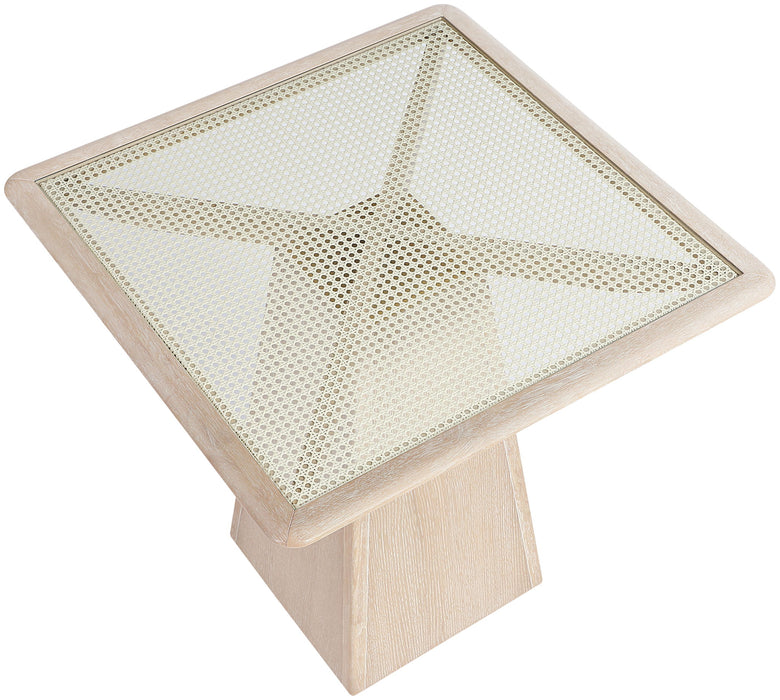 Atrium - Glass Top And Wood Base Dining Table - Simple Home Plus
