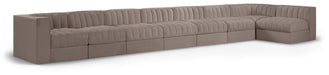Rummi - Velvet Performance Fabric Upholstered 8 Piece Modular Sectional, L-Shaped (Right) - Simple Home Plus
