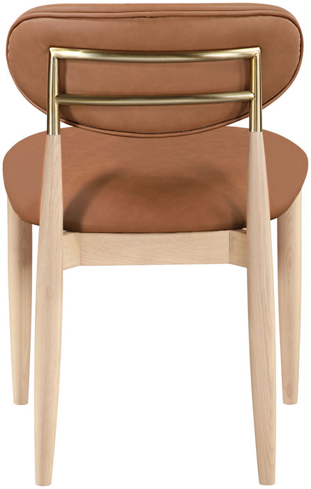 Riccio - Faux Leather Dining Side Chair (Set of 2) - Natural Frame - Simple Home Plus
