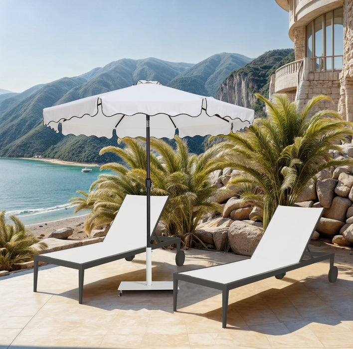 Amalfi - Aluminum Patio Umbrella - White Base / Black Pole - Simple Home Plus