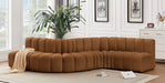 Arc - Velvet 6 Piece Curved Modular Sofa - Saddle - Simple Home Plus