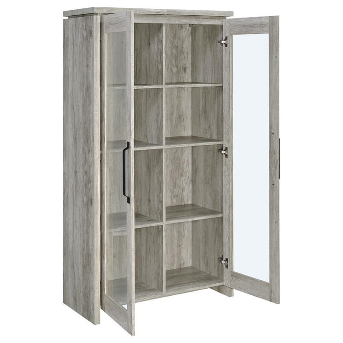 Alejo - 2 Door Engineered Wood Tall Cabinet - Gray Driftwood - Simple Home Plus