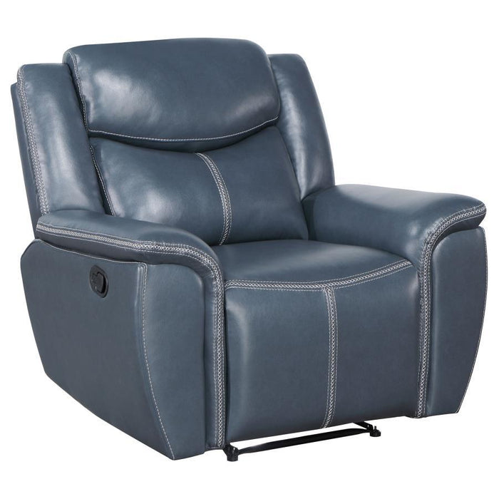 Sloane - Upholstered Padded Arm Recliner Chair - Blue - Simple Home Plus