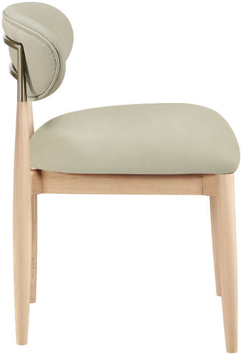 Riccio - Faux Leather Dining Side Chair (Set of 2) - Natural Frame - Simple Home Plus