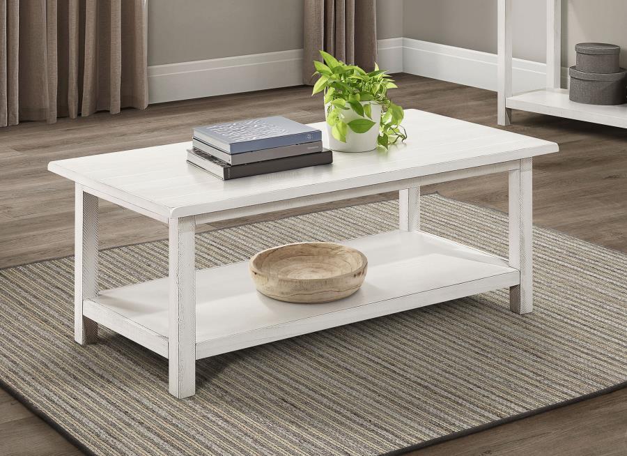 Payne - Wood Coffee Table with Shelf - Simple Home Plus
