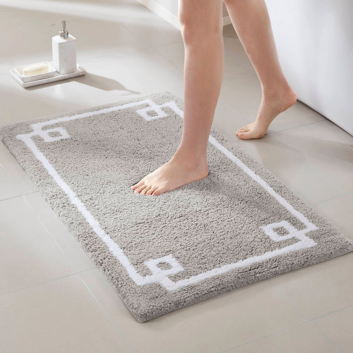 Evan - 24" x 72" Tufted Bath Rug - Gray - Simple Home Plus