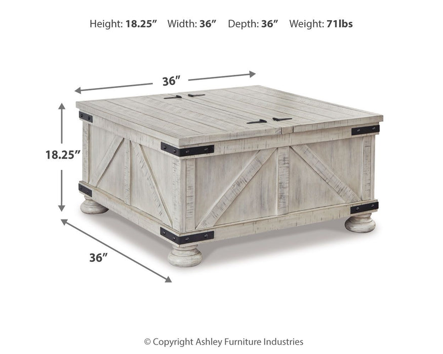 Carynhurst - Cocktail Table with Storage - Whitewash - Simple Home Plus