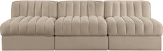 Rummi - Velvet Performance Fabric Upholstered 3 Piece Modular Armless Sofa - Simple Home Plus