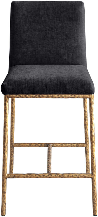 Reeves - Chenille Fabric Upholstered Counter Stool (Set of 2) - Gold Base - Simple Home Plus