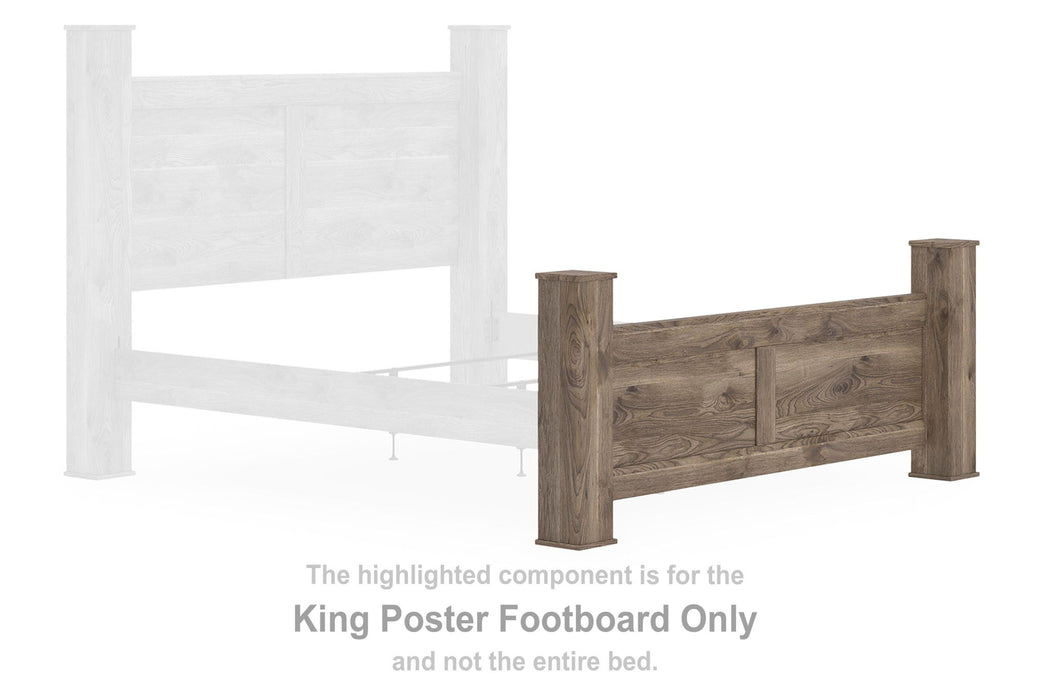 Rusticott - King Poster Footboard - Brown - Simple Home Plus