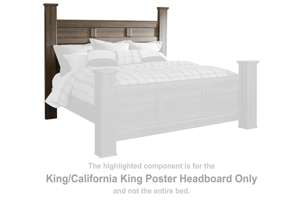 Juararo - King/Cal King Poster Headboard - Dark Brown - Simple Home Plus